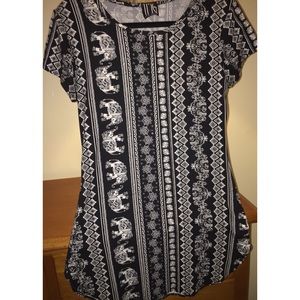 Black and white elephant dress